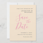 Save The Date Champagne Couleur Mariage Professionnel Minimalist (Devant)