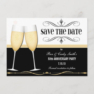 Save The Date Champagne de charme sauvent l'invitation de date
