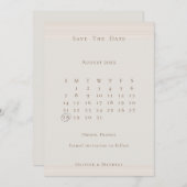Save The Date Champagne Gold Modern Chic Calendrier Enregistrer  (Devant / Derrière)