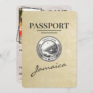Save The Date Champagne Jamaïque Passeport Enregistrer La Date