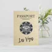 Save The Date Champagne Las Vegas Passeport Enregistrer La Date (Debout devant)