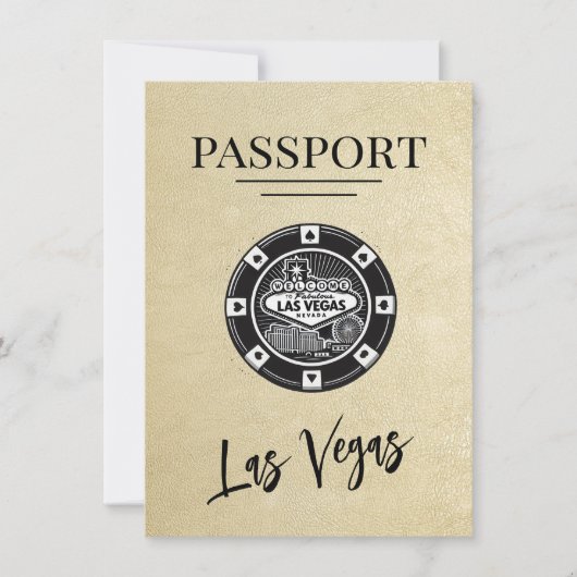 Save The Date Champagne Las Vegas Passeport Enregistrer La Date (Devant)