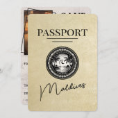 Save The Date Champagne Maldives Passeport Enregistrer La Date (Devant / Derrière)