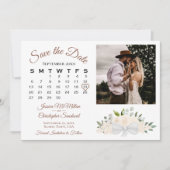 Save The Date Champagne Peach Roses Calendrier & Mariage photo (Devant)