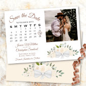 Save The Date Champagne Peach Roses Calendrier & Mariage photo