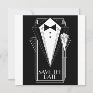 Save The Date Champagne Smoking