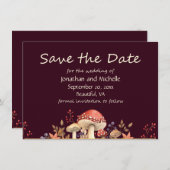 Save The Date Champignons d'automne, Plantes et Mariages de auto (Devant / Derrière)