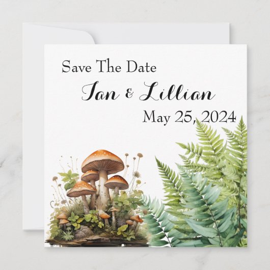 Save The Date Champignons Mariage rustique Enregistrer la date (Devant)