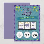 Save The Date Chanceux en amour Enregistrez la date Annonce de m (Devant / Derrière)