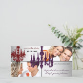 Save The Date Chandelier Argent Damask Enregistrer La Date Photo (Debout devant)