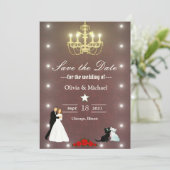 Save The Date Chandelier d'or (Debout devant)