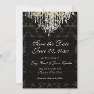 Save The Date Chandelier en cristal PixDezines/Damask baroque