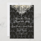 Save The Date Chandelier en cristal PixDezines/Damask baroque (Devant)