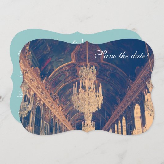 Save The Date Chandelier parisien élégant enregistrer la date (Devant / Derrière)