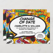 Save The Date Changement de date amusant repoussé la typographie (Devant / Derrière)