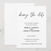 Save The Date Changement de date annonce de mariage (Devant / Derrière)