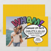 Save The Date Changement de date de la photo WHAM reporté Bande (Devant / Derrière)