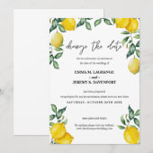 Save The Date Changement de date de mariage aux citrons (Devant / Derrière)