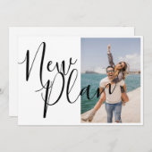 Save The Date Changement de date de photo de script élégant (Devant / Derrière)