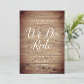 Save The Date Changement de date en bois rustique, écriture diff (Debout devant)
