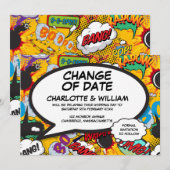 Save The Date Changement de date Fun reporté Typographie moderne (Devant / Derrière)