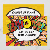 Save The Date Changement de date Fun typographique moderne (Devant / Derrière)