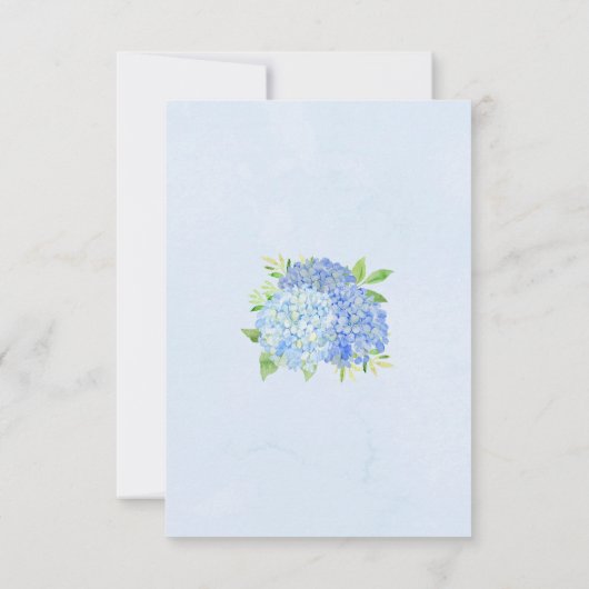 Save The Date Changement de date Mariage Hydrangea Bleue (Dos)