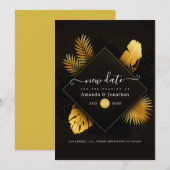 Save The Date Changement de date noir et or (Devant / Derrière)