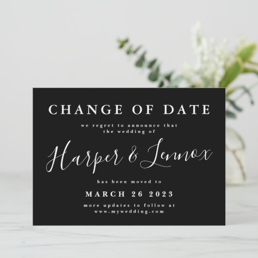 Save The Date Changement de date Report simple du Mariage (Debout devant)