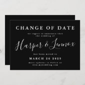 Save The Date Changement de date Report simple du Mariage (Devant / Derrière)