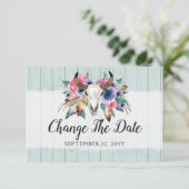 Save The Date Changement de date Rustique Bohème Mariage reporté (Debout devant)
