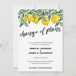 Save The Date Changement de plan Citrons mariages