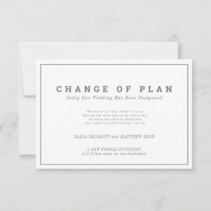 Save The Date Changement de plan de mariage reporté paysage