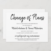 Save The Date Changement de plan simple Noir et blanc (Devant / Derrière)