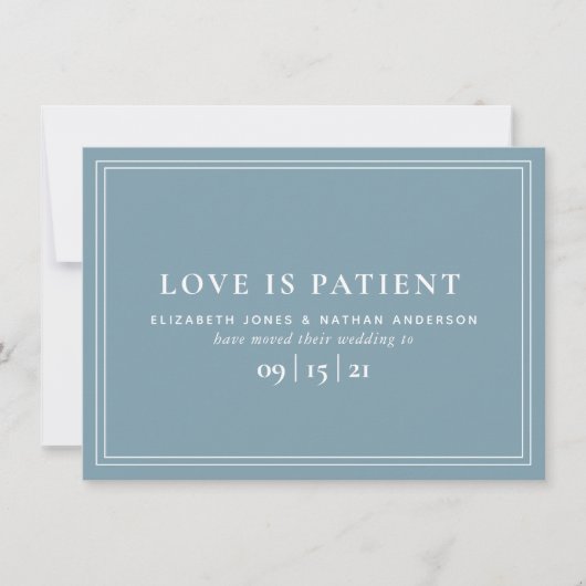 Save The Date Changement moderne minimal de date Report Mariage (Devant)