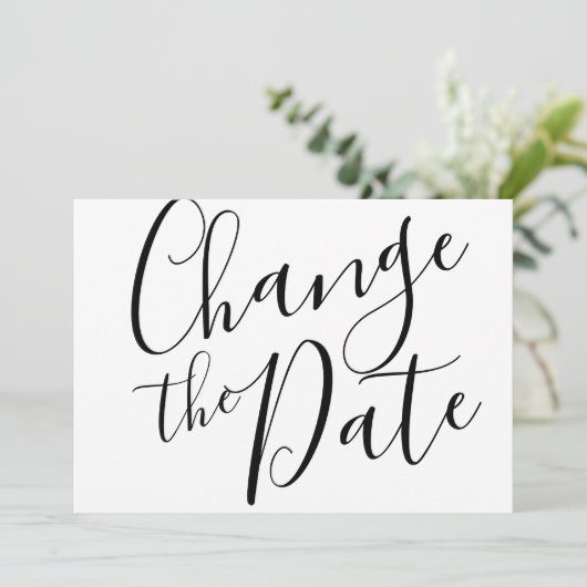 Save The Date Changement Simple de Date Reporté Événement Annulé (Debout devant)