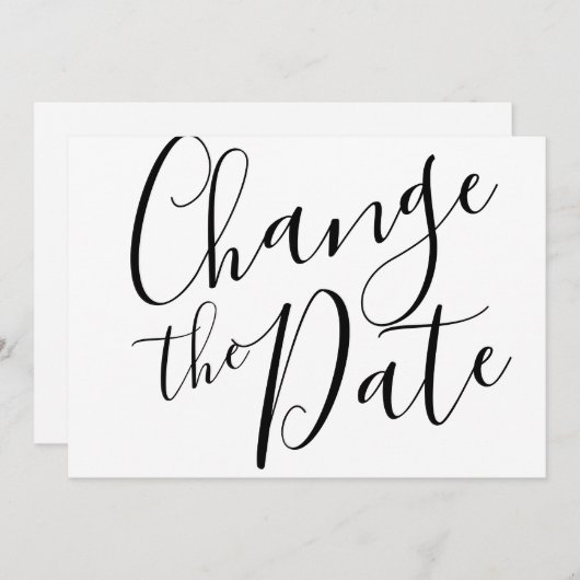 Save The Date Changement Simple de Date Reporté Événement Annulé (Devant / Derrière)