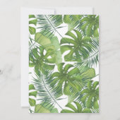 Save The Date Changer la date Aquarelle feuille tropicale (Dos)
