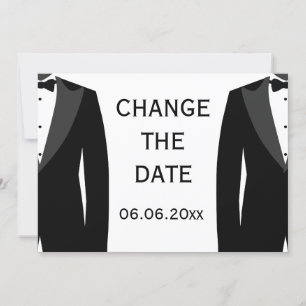 Save The Date Changer la date Mariage gay noir et blanc