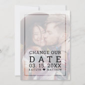 Save The Date Changer la date moderne photo noir Mariage de scri (Devant)
