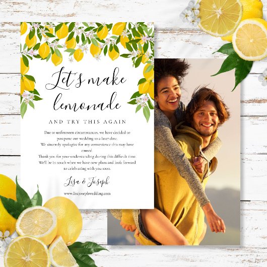 Save The Date Changer la date reportée annulée Citrons Photo