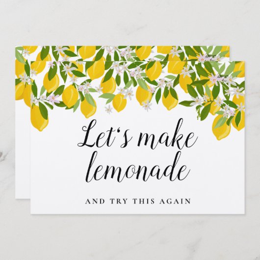 Save The Date Changer la date reportée Annulée Citrons rustiques (Devant / Derrière)