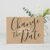 Save The Date Changer la date reportée événement annulé Rustique (Debout devant)