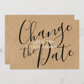 Save The Date Changer la date Reportée Événement rustique Annulé (Devant / Derrière)