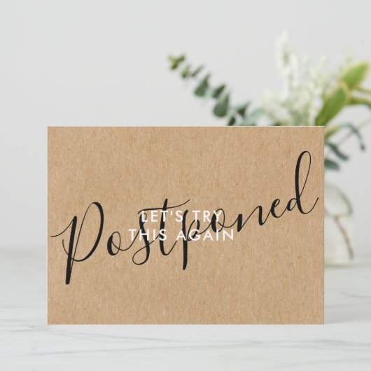 Save The Date Changer la date Reportée Événement rustique Annulé (Debout devant)