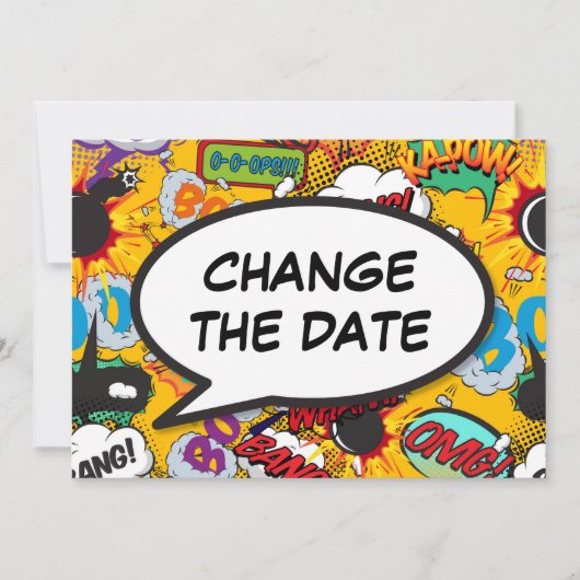 Save The Date Changer la date reportée Typographie moderne (Devant)