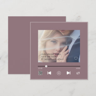 Save The Date Chanson de Mariage Élégante Violette QR