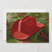 Save The Date Chapeau de cowboy rouge pour mariage de Noël (Dos)