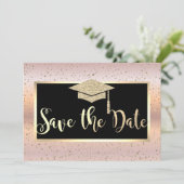 Save The Date Chapeau de remise des diplômes, Rose Gold Graduati (Debout devant)