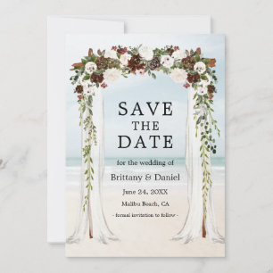 Save The Date Chapiteau de plage de mariage aquarelle floral boh